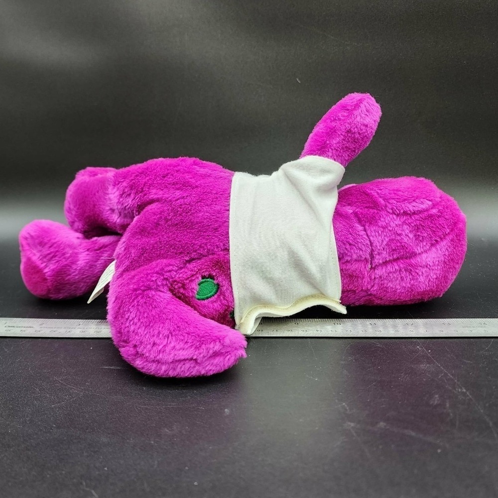 Barney 1992 Plush Purple Dinosaur White Shirt Vintage 90s Toy Lyons Group 11" - Picture 11 of 14